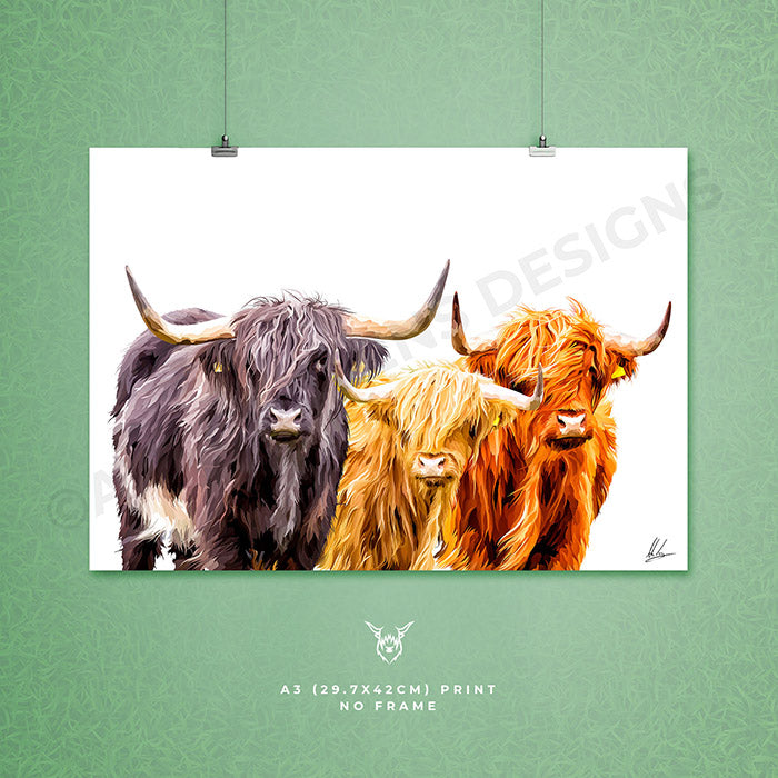Highland Cow Trio
