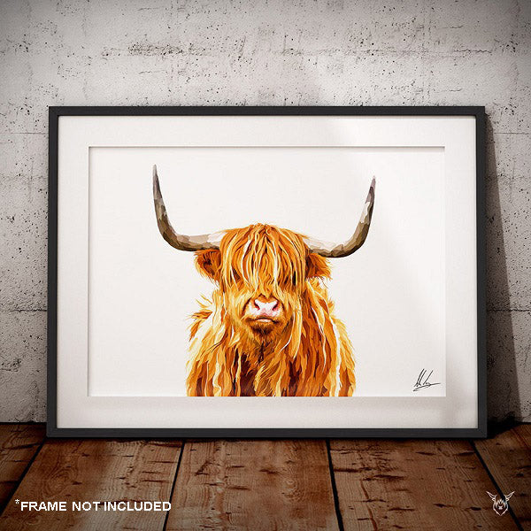 Highland Cow Print Longhorn Print Farm Animal Art Cow Print Highland Cow  Cattle Prints Black and White Animal Print Sign 