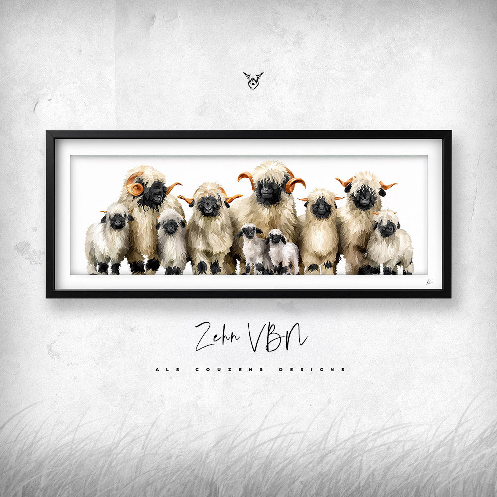 Ten Valais Blacknose Sheep