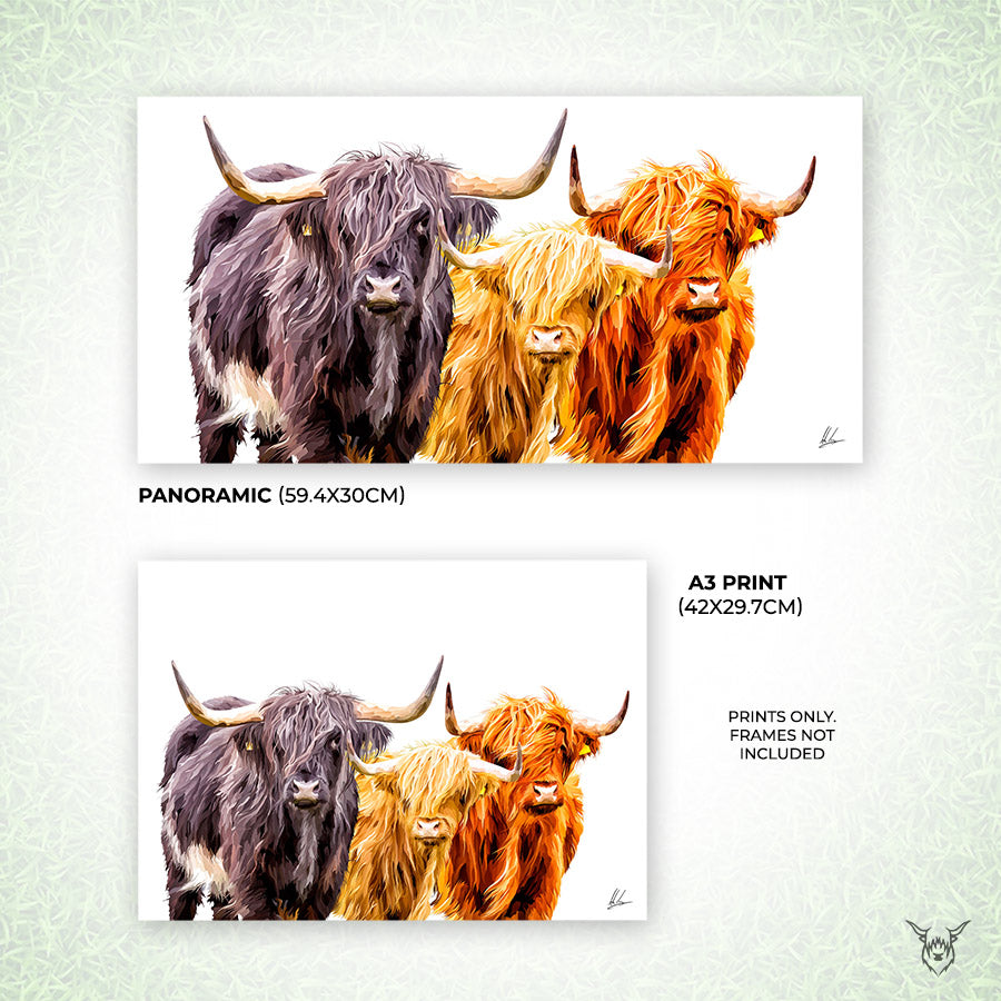 Highland Cow Trio