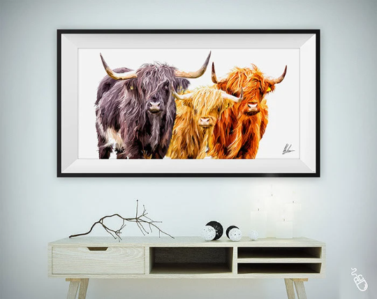 Highland Cow Trio