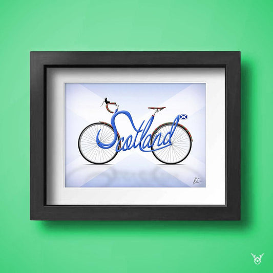 Scotland cycling art print