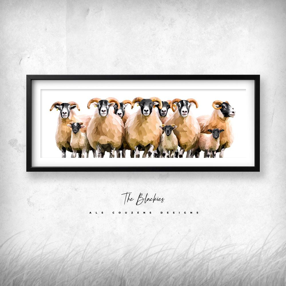 Scottish Blackface Sheep Painting