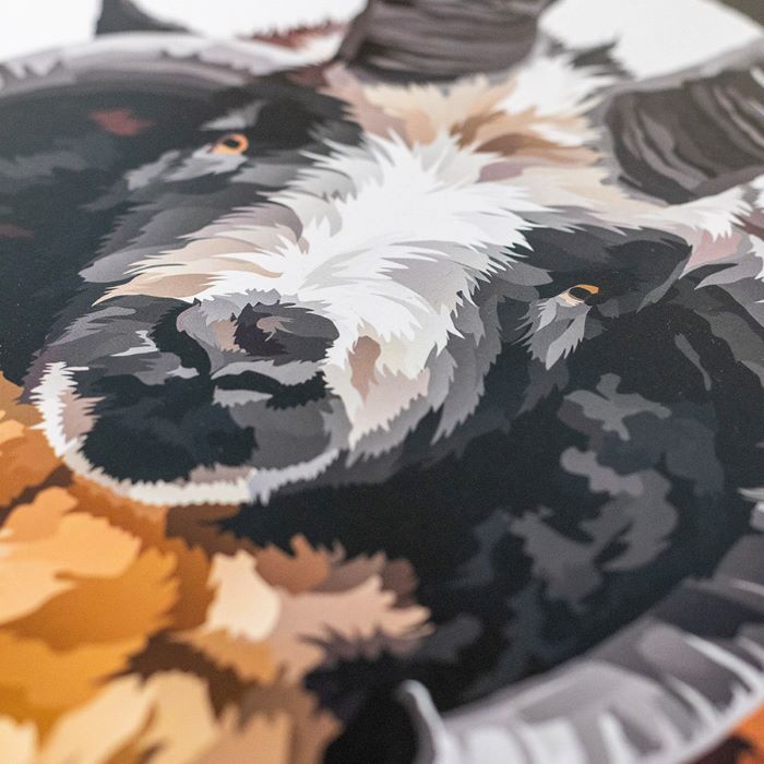 Jacob ram sheep painting