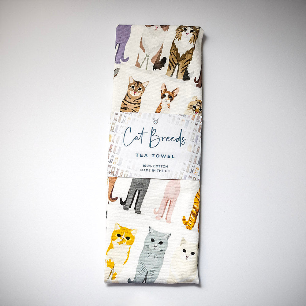 Cats Breeds Tea Towel