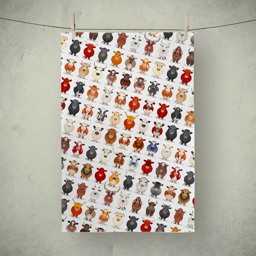 Cattle Breeds Tea Towel