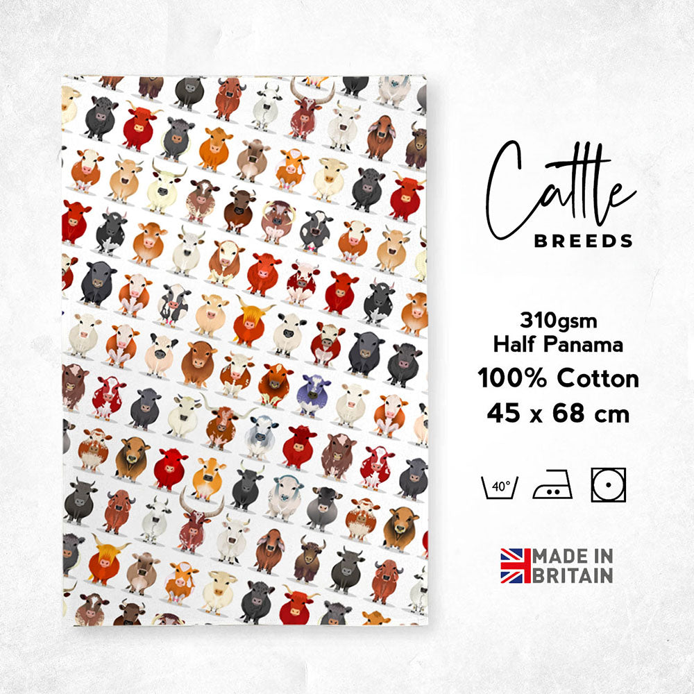 Cattle Breeds Tea Towel