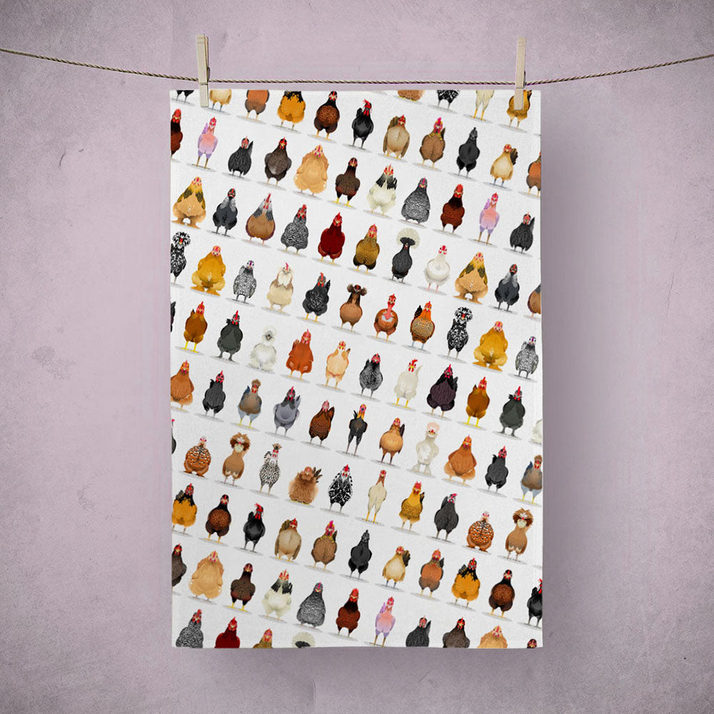 Chicken Breeds Tea Towel