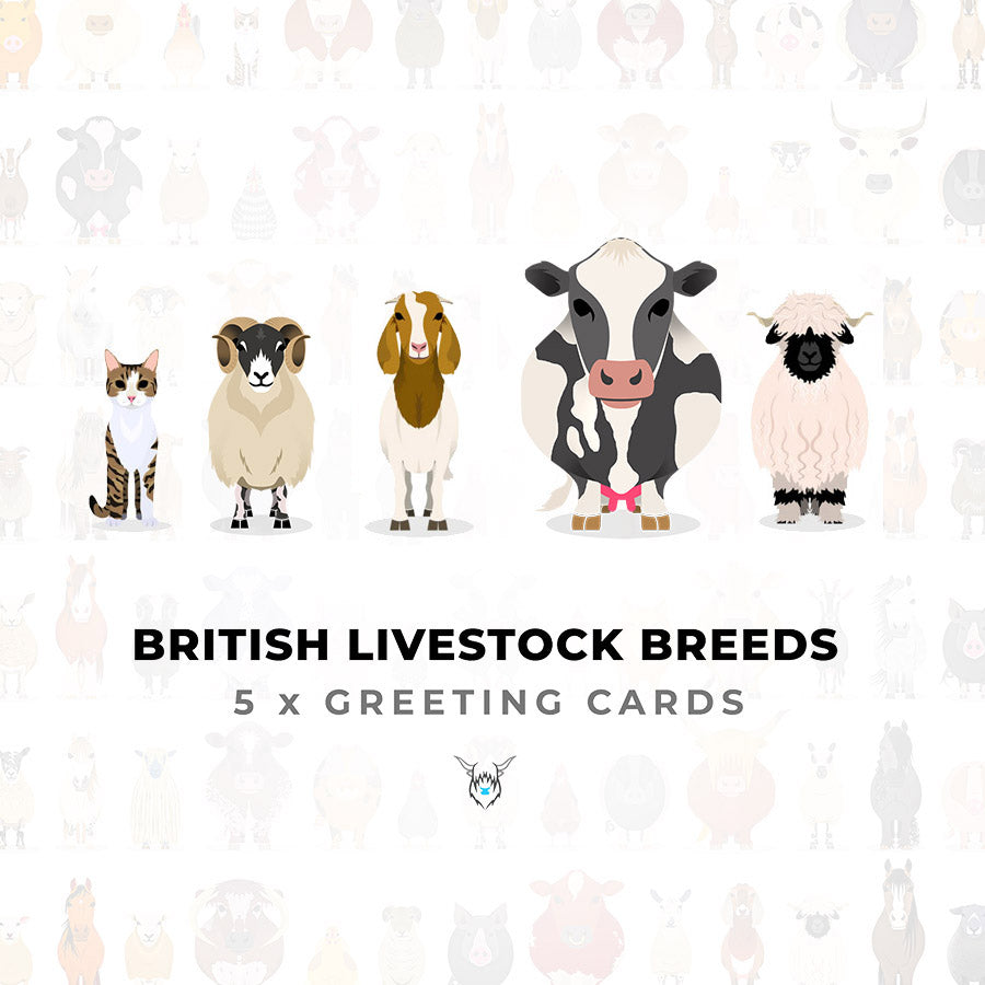 Farm Animal Greetings Cards Pack