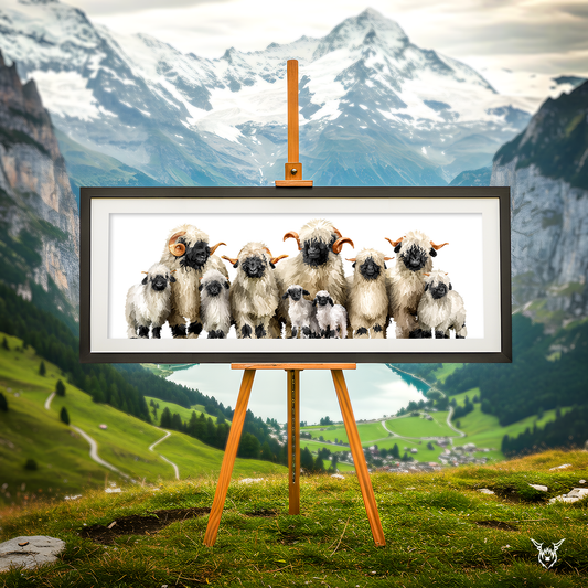 Ten Valais Blacknose Sheep