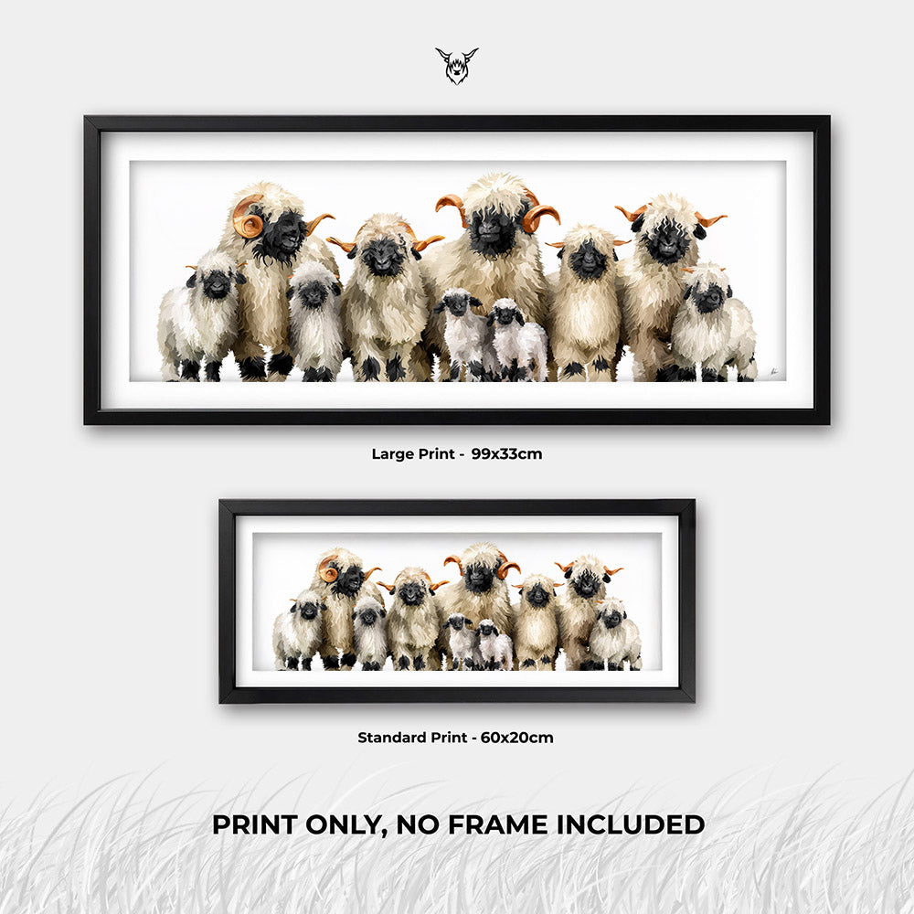 Ten Valais Blacknose Sheep