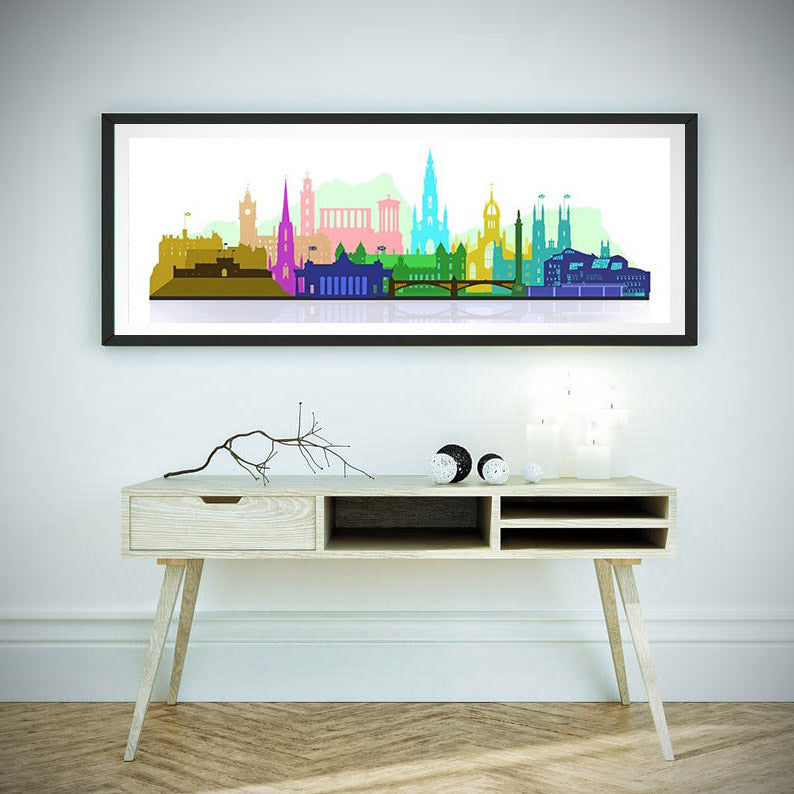 Edinburgh Skyline Colourful