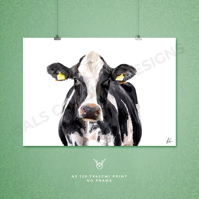 Lucky Cow Giclee Print, Dairy newest Cow Painting