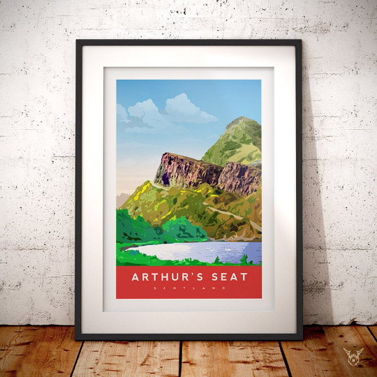 Arthurs seat art print painting