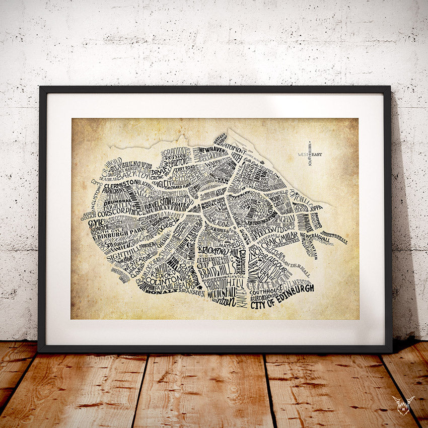 Edinburgh Art Print Map