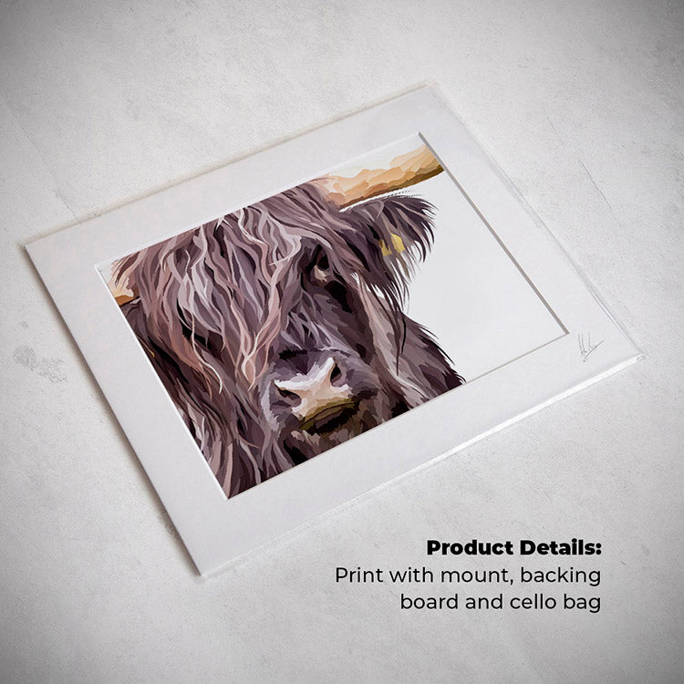 Highland cow dark cattle print