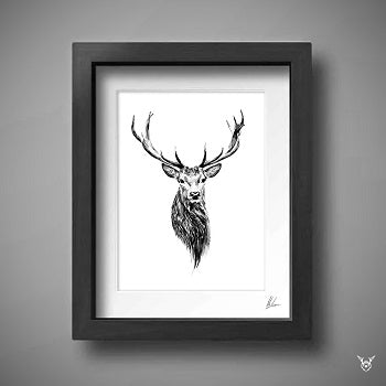 Scottish stags head painting