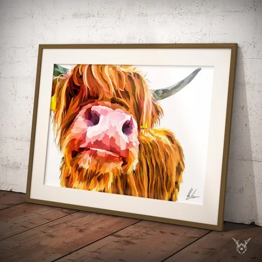 highland cow picture painting